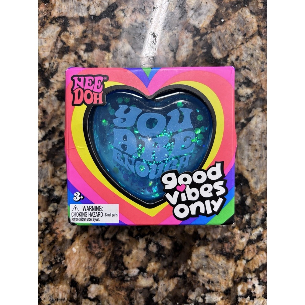 Nee Doh Good Vibes Only Heart Squishy Sensory Squeeze Toy You are Enough Needoh